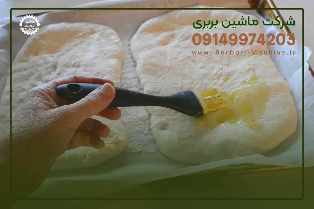 قدم هفتم اضافه کردن رو مال به خمیر نان بربری
